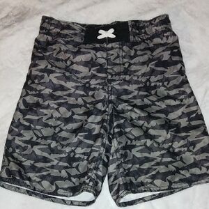 Black & Gray Old Navy Shark Swim Shorts